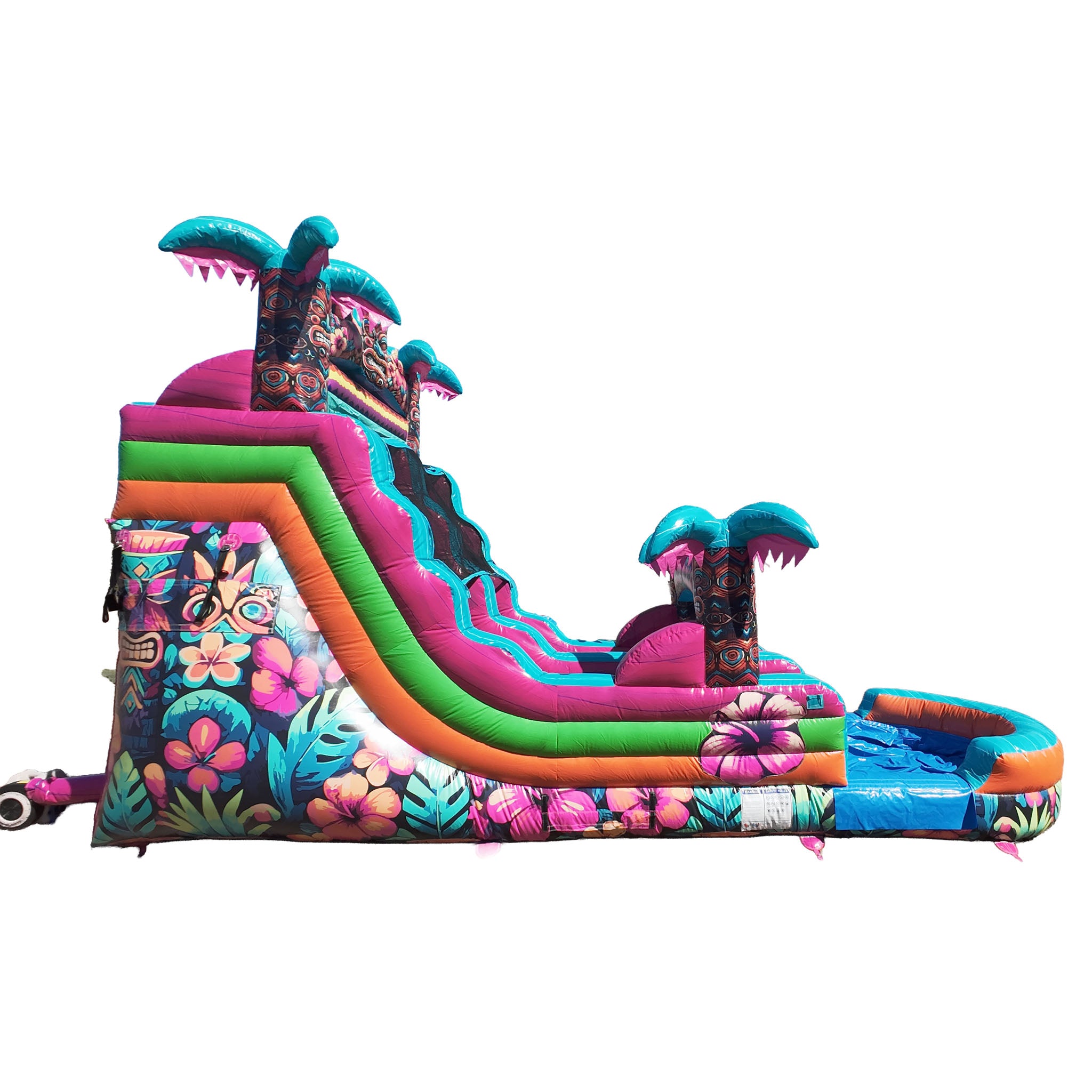 16FT Aloha Splash (Hawaiian Hibiscus) Single Lane Slide