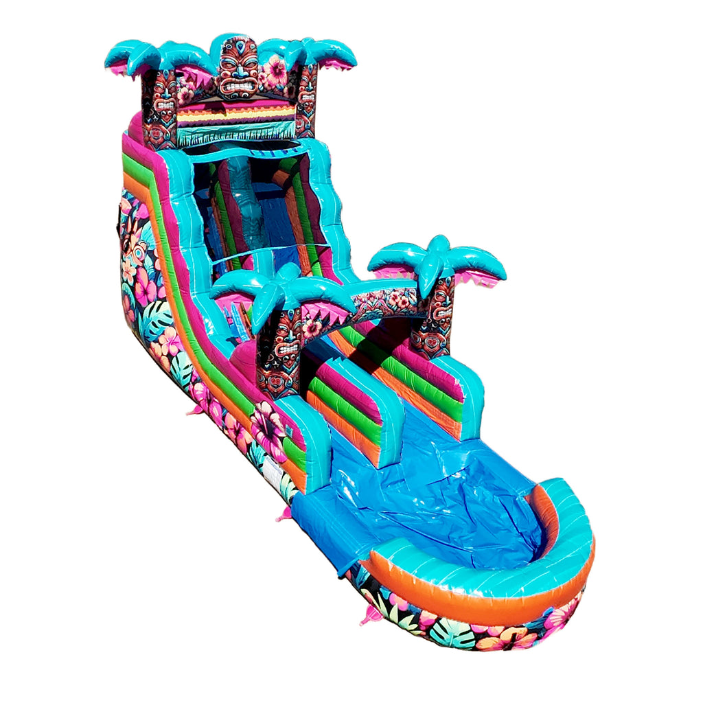 16FT Aloha Splash (Hawaiian Hibiscus) Single Lane Slide